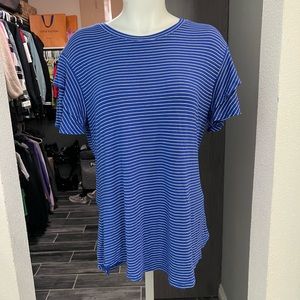 Apt 9 Blue Striped Short Sleeve Top